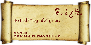 Hollósy Ágnes névjegykártya