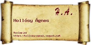 Hollósy Ágnes névjegykártya